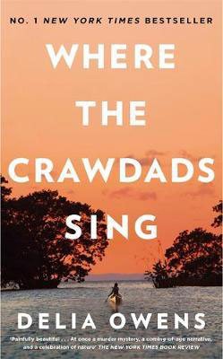 Books Set in North Carolina, Where The Crawdads Sing By Delia Owens, book cover with young girl canoeing in the marshes between two trees