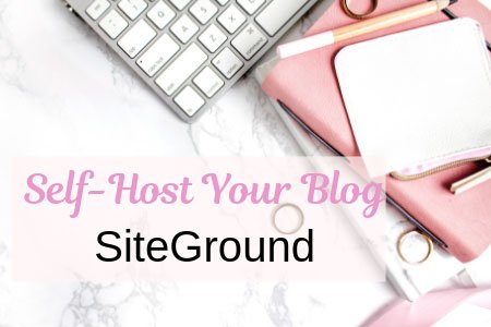 SiteGround Hosting Link For Those Starting A Book Review Blog with picture of white laptop and pink planner