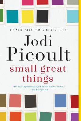 American reading list, Books Set In Connecticut, Small Great Things by Jodi Picoult Book, book cover with colorful squares