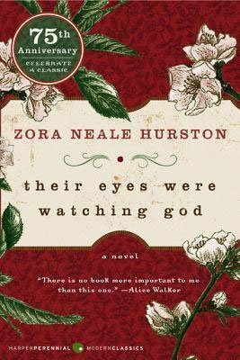 Southern Literature and book set in Florida, Their Eyes Were Watching God by Zora Neale Hurston, red book cover with white flowers