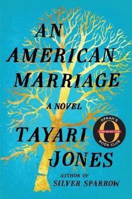 50 States Books Set In Georgia, An American Marriage by Tayari Jones, turquoise book cover with gold tree