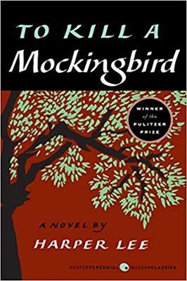 Best Books In Every State, Book Set In Alabama, To Kill A Mockingbird by Harper Lee, red book cover with brown and green tree