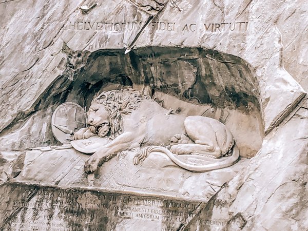 Lion Monument in Lucerne Switzerland