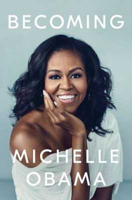 Books Set in Illinois, Becoming by Michelle Obama, book cover with portrait of Michelle Obama