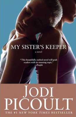 Books Set In Rhode Island, My Sister's Keeper by Jodi Picoult, book cover with two young girls one standing straight and the other leaning on her sister