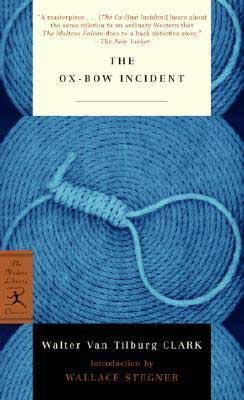 Books set in Nevada, The Ox-Bow Incident by Walter Van Tilburg Clark, book cover with bright blue hanging noose