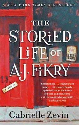The Storied Life of A.J. Fikry by Gabrielle Zevin book cover with red storefront and window of a bookstore