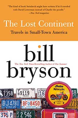 The Lost Continent by Bill Bryson book cover with license plates