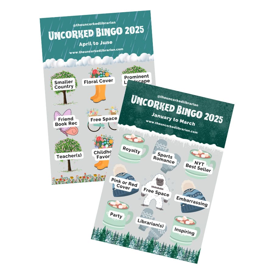 Uncorked Reading Challenge 2025 Bingo Cards